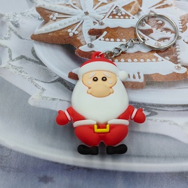 Cute Santa Claus PVC Metal Epoxy Unisex Keychain 1 Piecepicture22