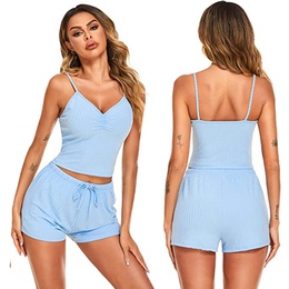 Casual Solid Color Knitted Cotton Shorts Sets 3 Piece Setpicture21