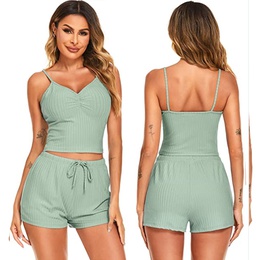 Casual Solid Color Knitted Cotton Shorts Sets 3 Piece Setpicture17