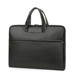 Men'S Basic Solid Color Pu Leather Briefcases