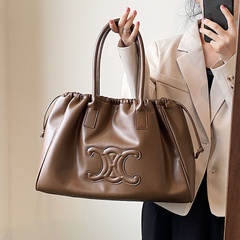 Women'S Large Pu Leather Solid Color Business Square String Shoulder Bag