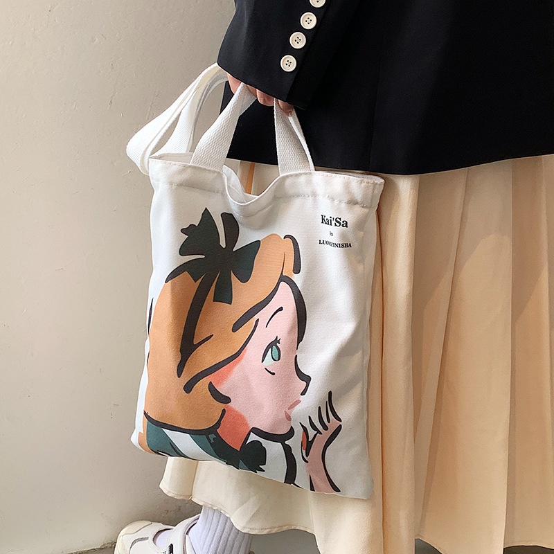 WomenS Streetwear Portrait Polyester Shopping bags