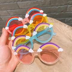 Cute Rainbow Round Frame Full Frame Kids Sunglasses