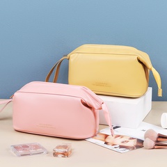 Women'S Small Pu Leather Solid Color Fashion Dumpling Shape Zipper Cosmetic Bag