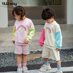 Fashion Rainbow Stripe Cotton Hoodies & Knitwears