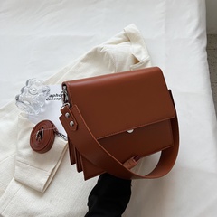Women'S Small All Seasons PU Leather Solid Color Vintage Style Square Magnetic Buckle Crossbody Bag