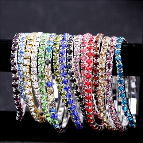 Simple Style Geometric Crystal Bracelets Rhinestone Gem Crystal Bracelets 1 Piece's discount tags