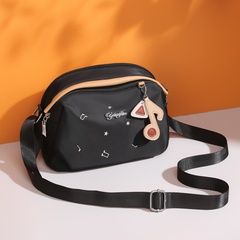 Women'S Small All Seasons Oxford Cloth Solid Color Streetwear Emoroidery Square Zipper Crossbody Bag