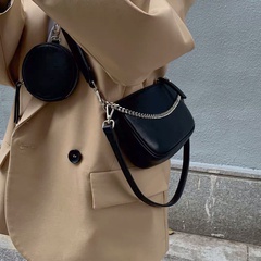 Women'S Medium All Seasons PU Leather Solid Color Fashion Chain Square Zipper Crossbody Bag