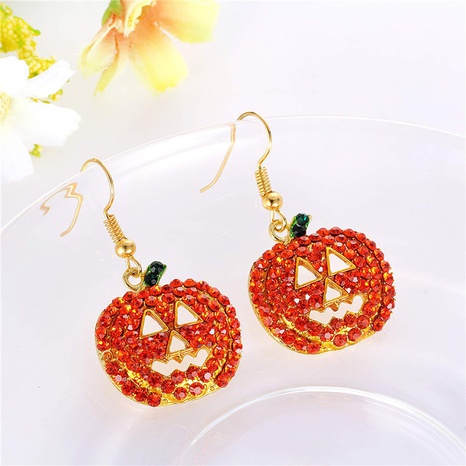 Fashion Pumpkin Alloy Inlay Artificial Gemstones Women'S Drop Earrings 1 Pair's discount tags