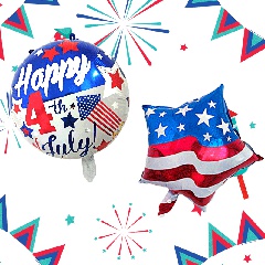 Tag Der Unabhängigkeit Amerikanische Flagge Aluminiumfolie Gruppe Luftballons