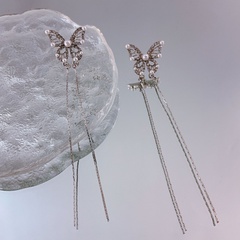 Fashion Butterfly Imitation Pearl Alloy Tassel Women'S Drop Earrings 1 Pair