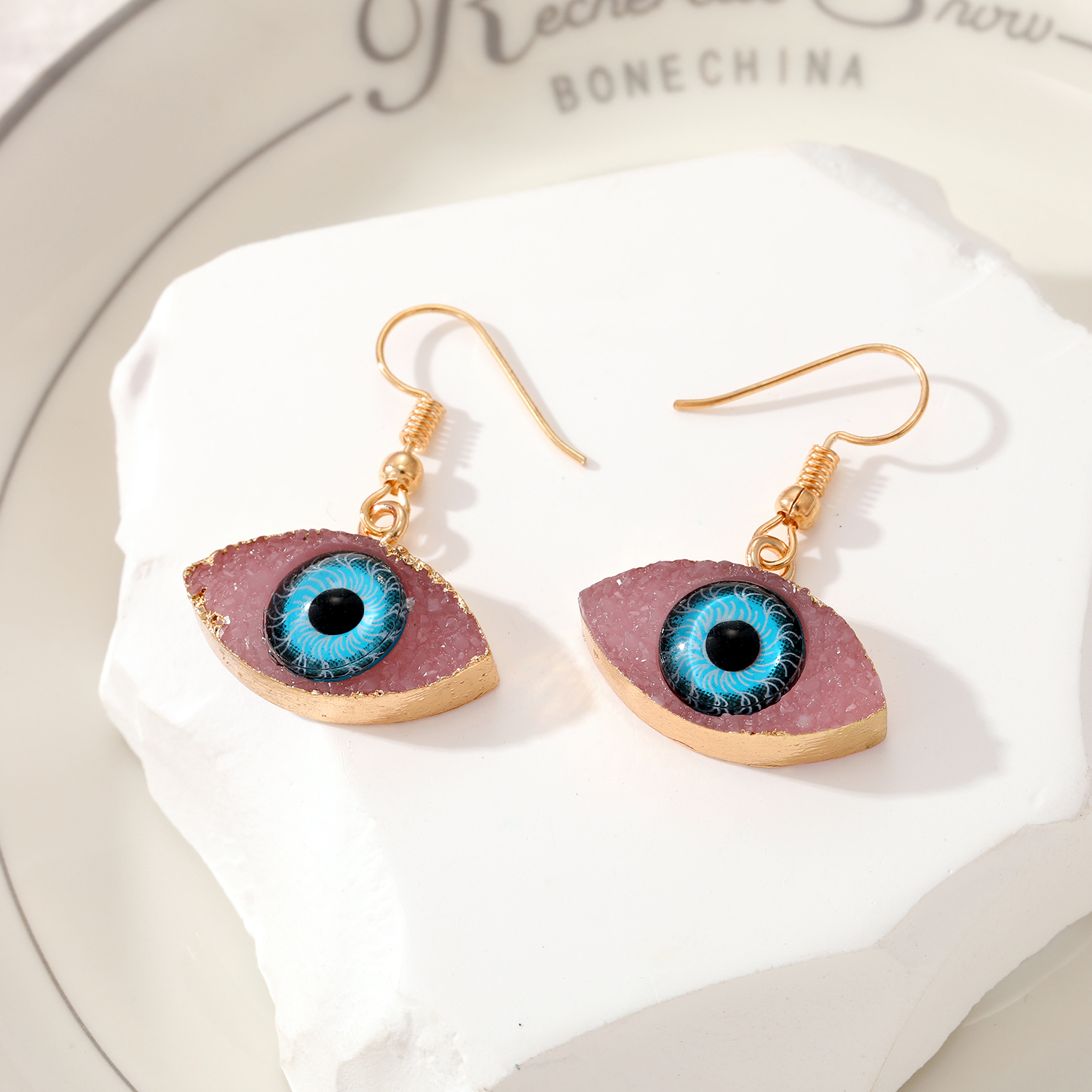 Fashion Eye Alloy Resin Plating WomenS Ear hook 1 Pairpicture6