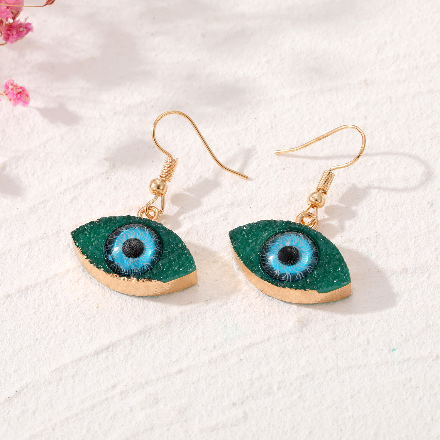 Fashion Eye Alloy Resin Plating WomenS Ear hook 1 Pairpicture7