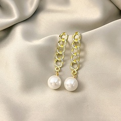 Vintage Style Geometric Alloy Plating Artificial Pearls Artificial Diamond Women'S Drop Earrings 1 Pair