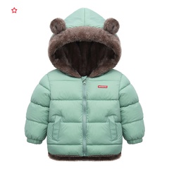 Warm Winter Fashion Animal Cartoon Solid Color Polyester Boys Outerwear