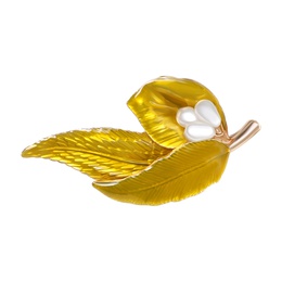 Elegant Leaf Imitation Pearl Alloy WomenS Brooches 1 Piecepicture10