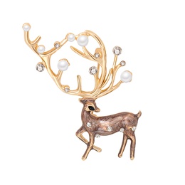 Fashion Deer Alloy Inlay Artificial Pearls Rhinestones WomenS Brooches 1 Piecepicture8