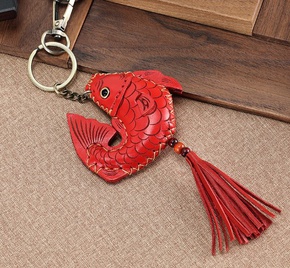 Fashion Fish Pu Leather Sewing WomenS Keychain 1 Piecepicture14