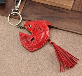 Fashion Fish Pu Leather Sewing WomenS Keychain 1 Piecepicture11