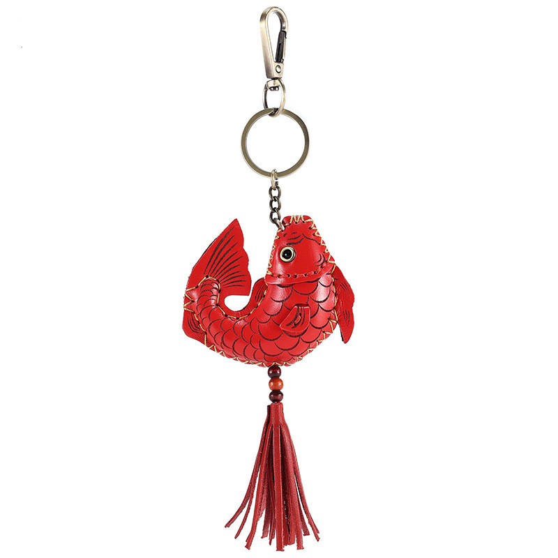 Fashion Fish Pu Leather Sewing WomenS Keychain 1 Piecepicture1