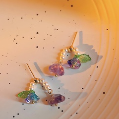 Fashion Flower Imitation Pearl Beaded Artificial Pearls Women'S Drop Earrings 1 Pair