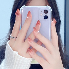 Simple Style Gradient Color Resin Nail Patches 1 Set