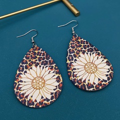 Ethnic Style Water Droplets PU Leather Women'S Earrings 1 Pair