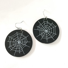 Fashion Spider Web PU Leather Women'S Earrings 1 Pair