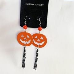 Fashion Pumpkin PU Leather Women'S Earrings 1 Pair