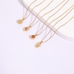 Fashion Fruit Copper Pendant Necklace Inlaid Zircon Copper Necklaces 1 Piece