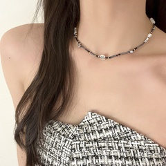Korean Style Smiley Face Alloy Inlay Artificial Pearls Women'S Necklace 1 Piece