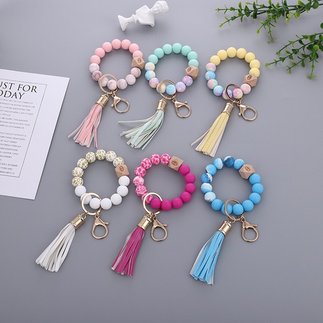 Fashion Tie Dye Silica Gel Tassel Women'S Bracelets 1 Piece's discount tags