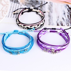 Fashion Solid Color Wax line Braid Women'S Bracelets 3 Pieces