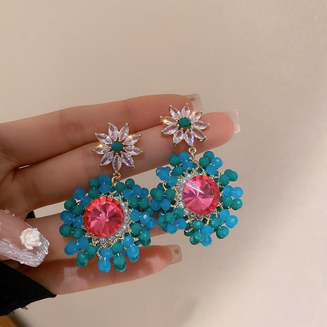 Glam Flower Artificial Crystal Inlay Rhinestones Zircon Women'S Drop Earrings 1 Pair's discount tags