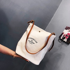 Women'S Small Summer PU Leather Canvas Letter Solid Color Fashion Square Lock clasp Crossbody Bag