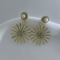 Retro Geometric Alloy Diamond Pearl Women'S Drop Earrings 1 Pair