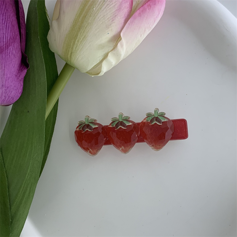 Cute Strawberry Resin Hair Clip 1 Piecepicture1