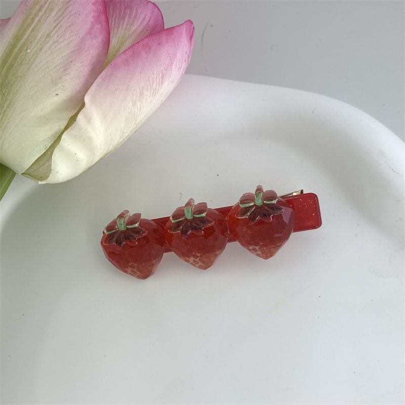 Cute Strawberry Resin Hair Clip 1 Piecepicture2
