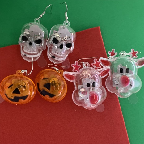 Funny Pumpkin Skull Plastic Women'S Drop Earrings 1 Pair's discount tags
