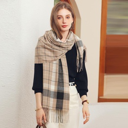 WomenS Vintage Style Lattice Imitation cashmere Polyester Tassel Winter Scarvespicture4