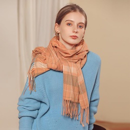 WomenS Vintage Style Lattice Imitation cashmere Polyester Tassel Winter Scarvespicture5