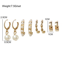 Fashion Geometric Alloy Plating Artificial Pearls WomenS Drop Earrings 1 Setpicture6