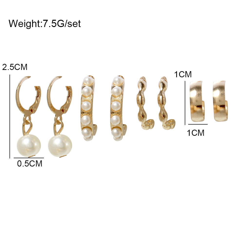 Fashion Geometric Alloy Plating Artificial Pearls WomenS Drop Earrings 1 Setpicture1