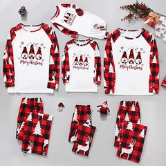 Cute Christmas Tree Letter Elk Polyester Pants Sets Straight Pants Blouse Family Matching Outfits