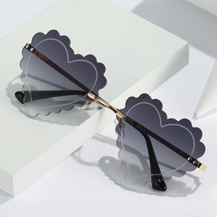 Fashion Heart Shape Pc Special-Shaped Mirror Frameless Women's Sunglasses