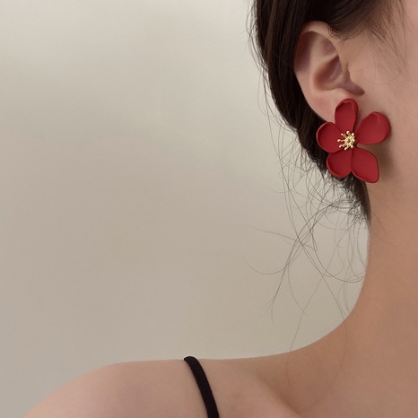 Fashion Flower Alloy Stoving Varnish Women'S Ear Studs 1 Pair's discount tags