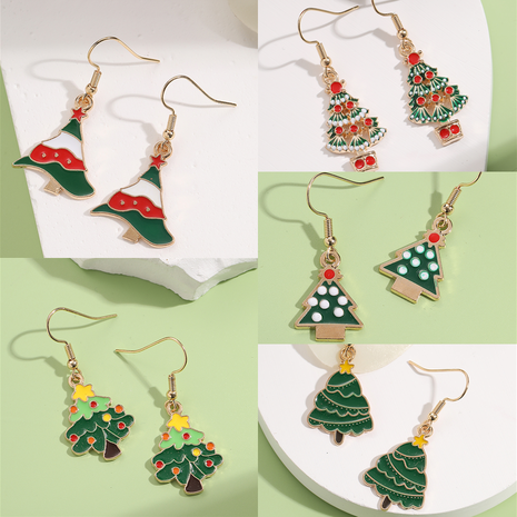Cute Christmas Tree Alloy Enamel Women'S Drop Earrings 1 Pair's discount tags