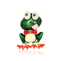 Cartoon Style Frog Alloy Enamel Inlay Rhinestones Unisex Brooches 1 Piece