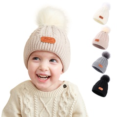 Fashion Letter Solid Color Pom Poms Woolen Baby Accessories
